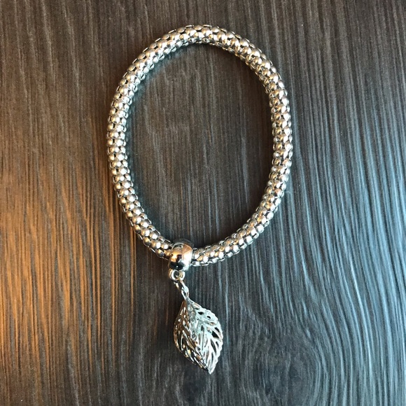 3/$12 Mixed Metal Bracelets With Jeweled Leaf Charm - Picture 3 of 5